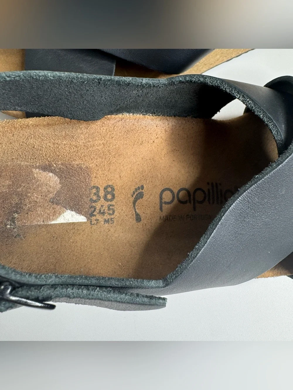 Birkenstock Papillio Samira Black Leather Wedge Sandal Size 37 US 7 Women’s
